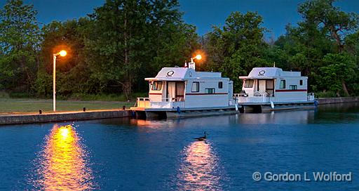 Houseboats At Dawn_P1130326.jpg - Photographed along the Rideau Canal Waterway at Smiths Falls, Ontario, Canada.